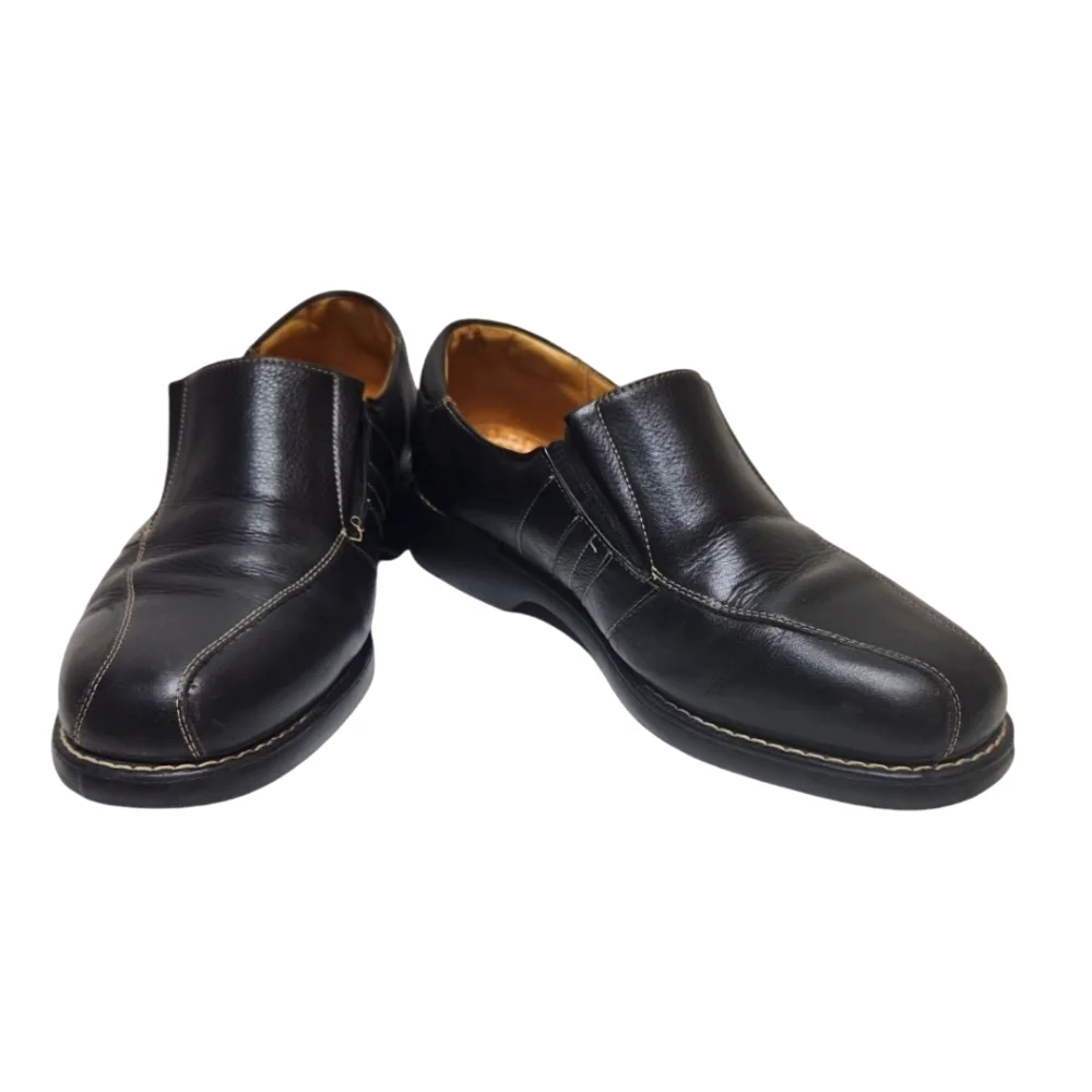 Sandro Mascoloni Vinyard Men's Black Leather Slip-On Loafer Shoes Size 9D